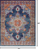 Mila - Alfombra azul de 3 x 5 pies, alfombra de área para sala de estar,...