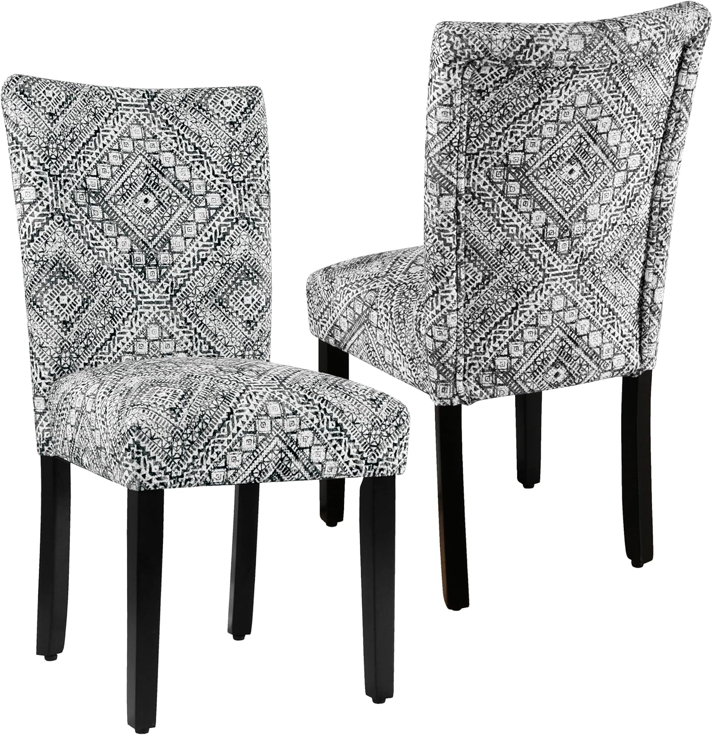 Parsons Mesas y sillas clásicas de comedor, 2 paquetes, patrón tribal de