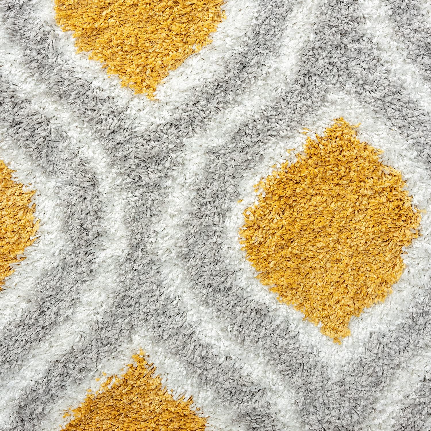 Alfombra dorada Easy Clean Shag de 5 x 7 pies, alfombra de área moderna de 5 x...