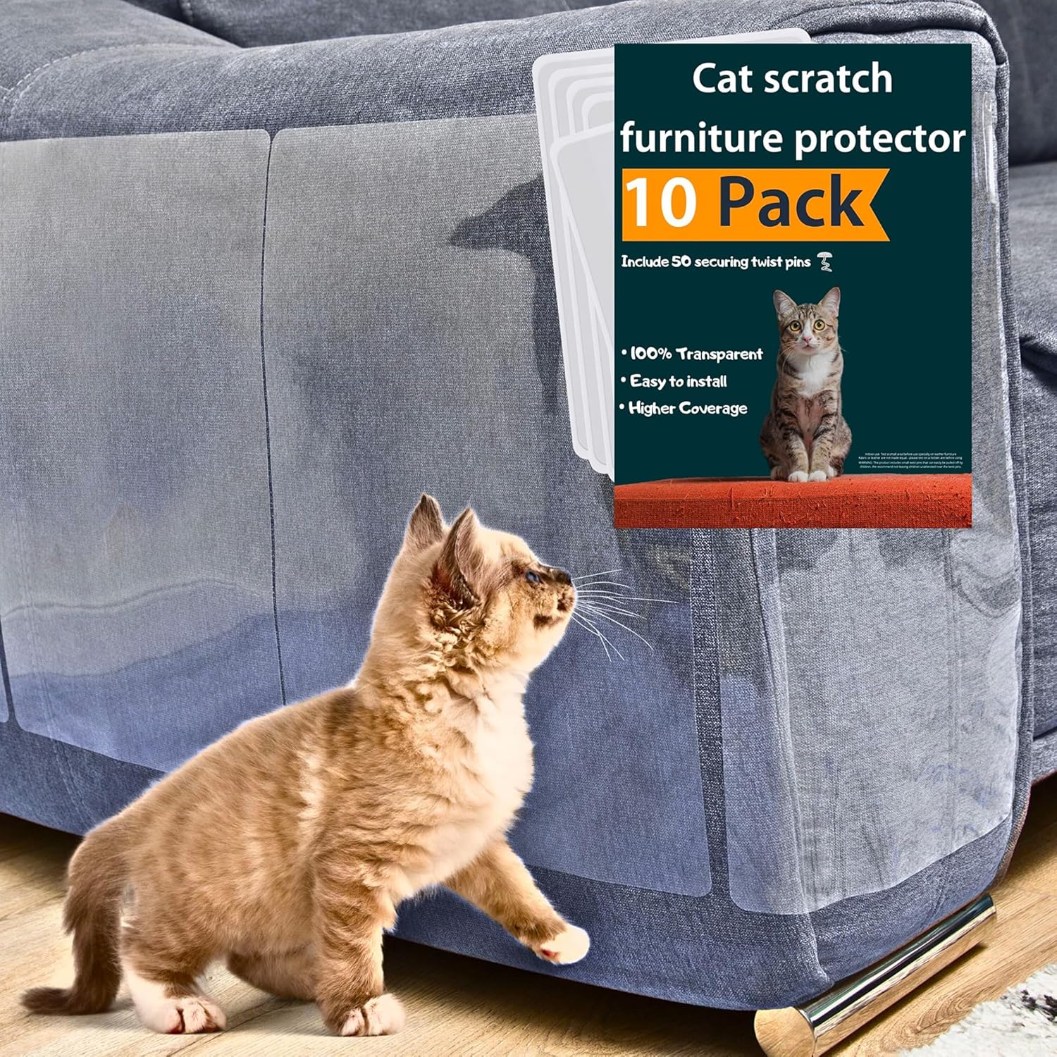 Protector de muebles antiarañazos para gatos, paquete de 10, protector de sofá...