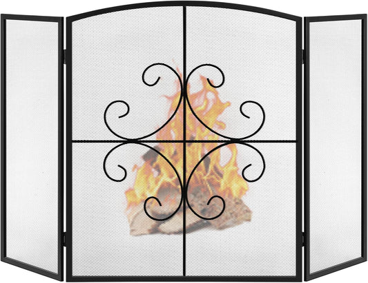 Gtongoko Rejilla decorativa de 3 paneles para chimenea, 48 pulgadas de ancho x...
