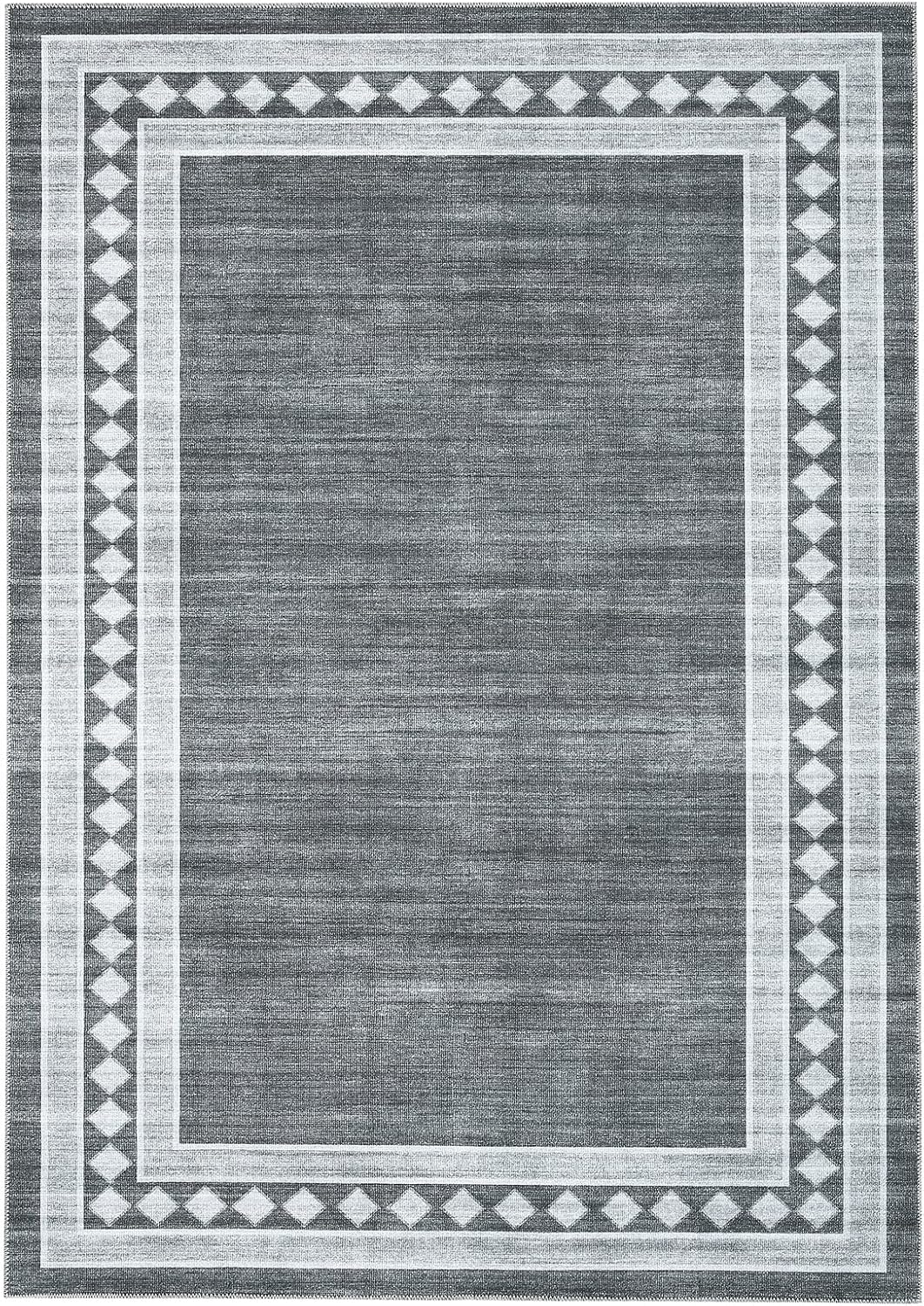 Alfombra de área lisa de 5 x 7 pies, lavable, moderna geométrica, perfecta para...