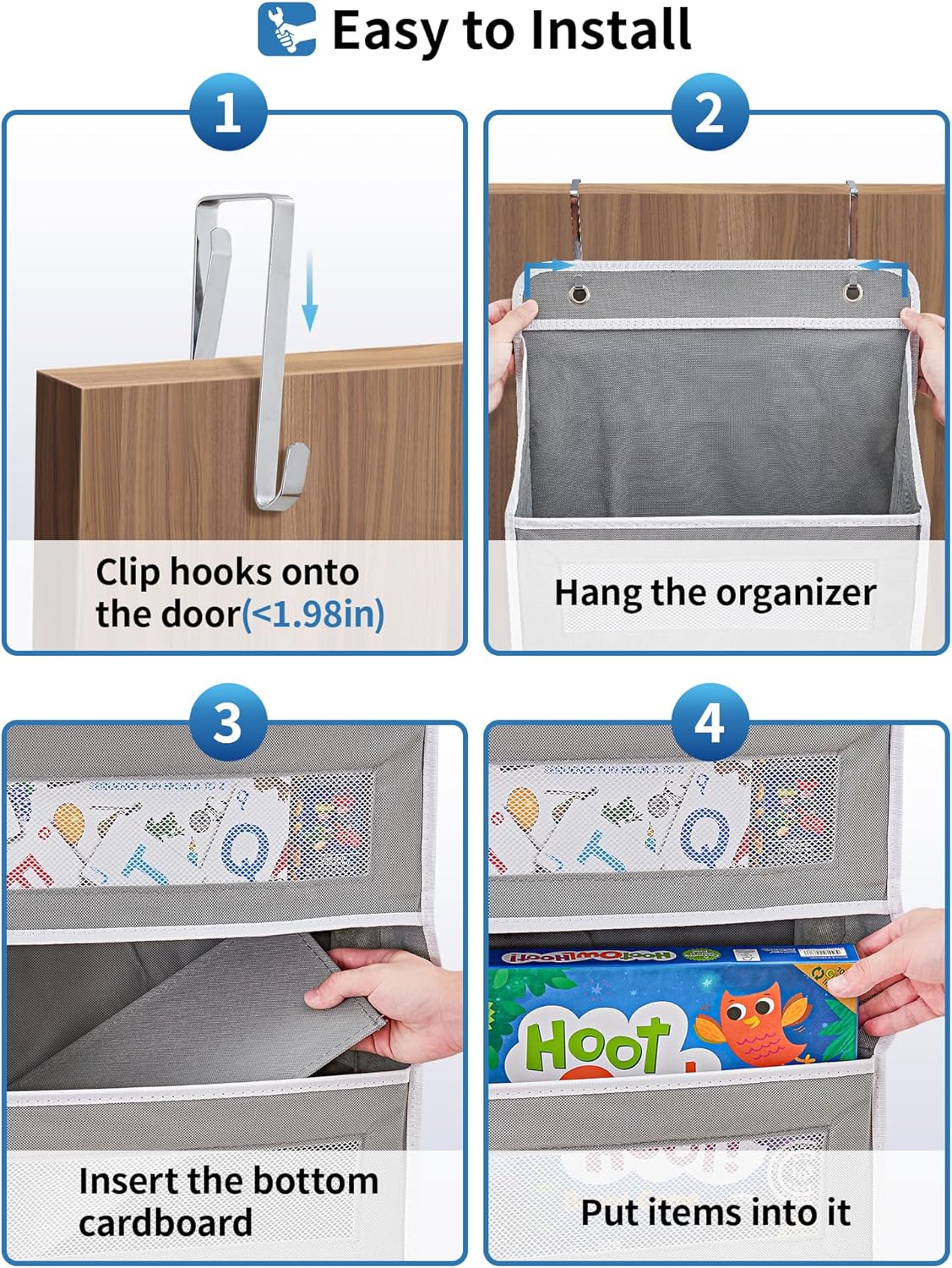 JARLINK Organizador de almacenamiento sobre la puerta, organizador de puerta