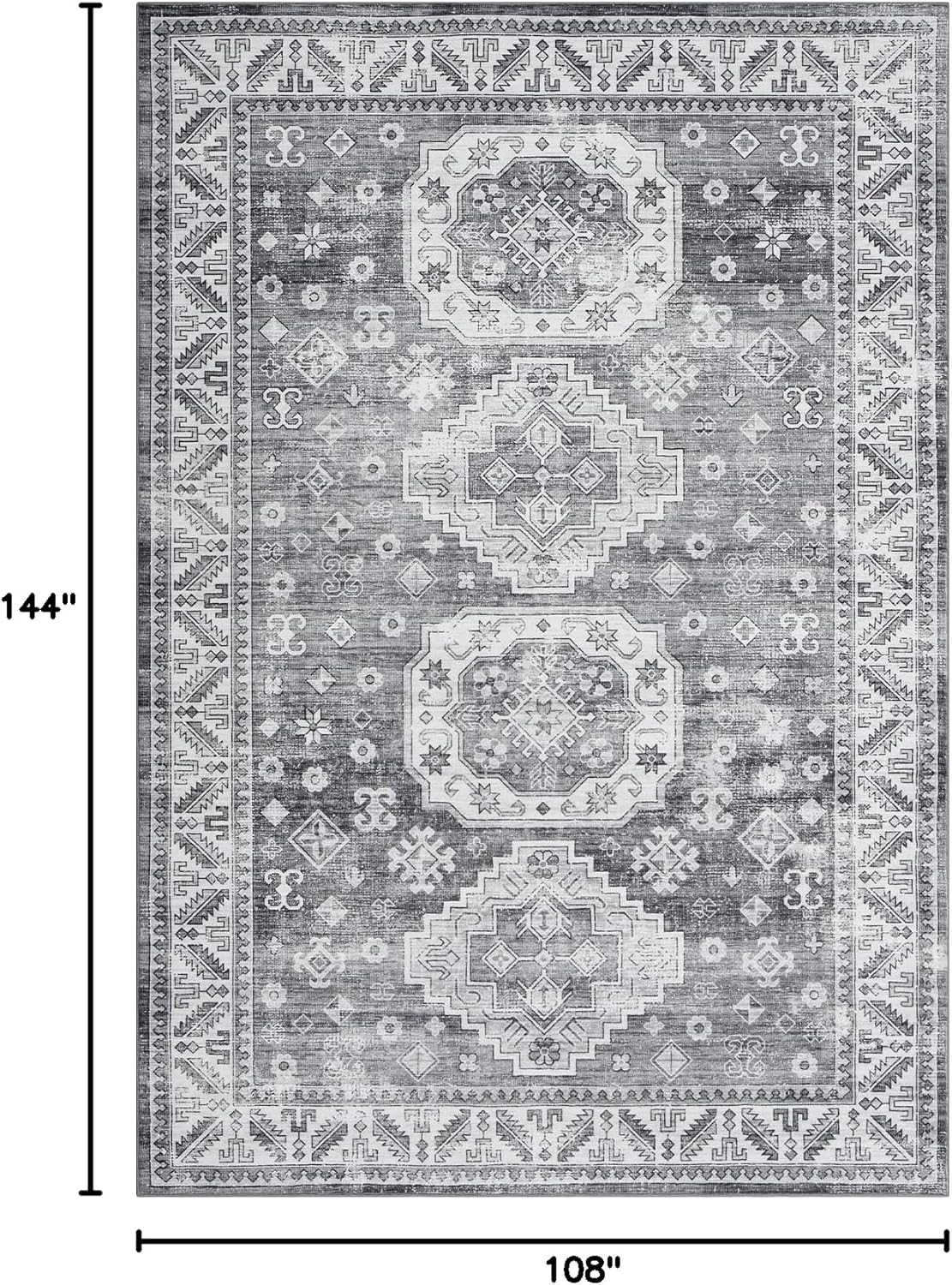Alfombra de área grande de 9 x 12 pies, alfombra oriental para interiores,