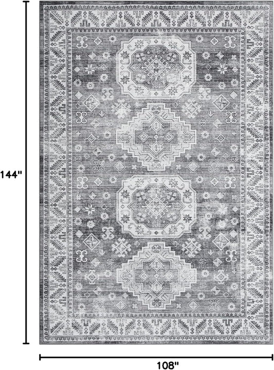 Alfombra de área grande de 9 x 12 pies, alfombra oriental para interiores,