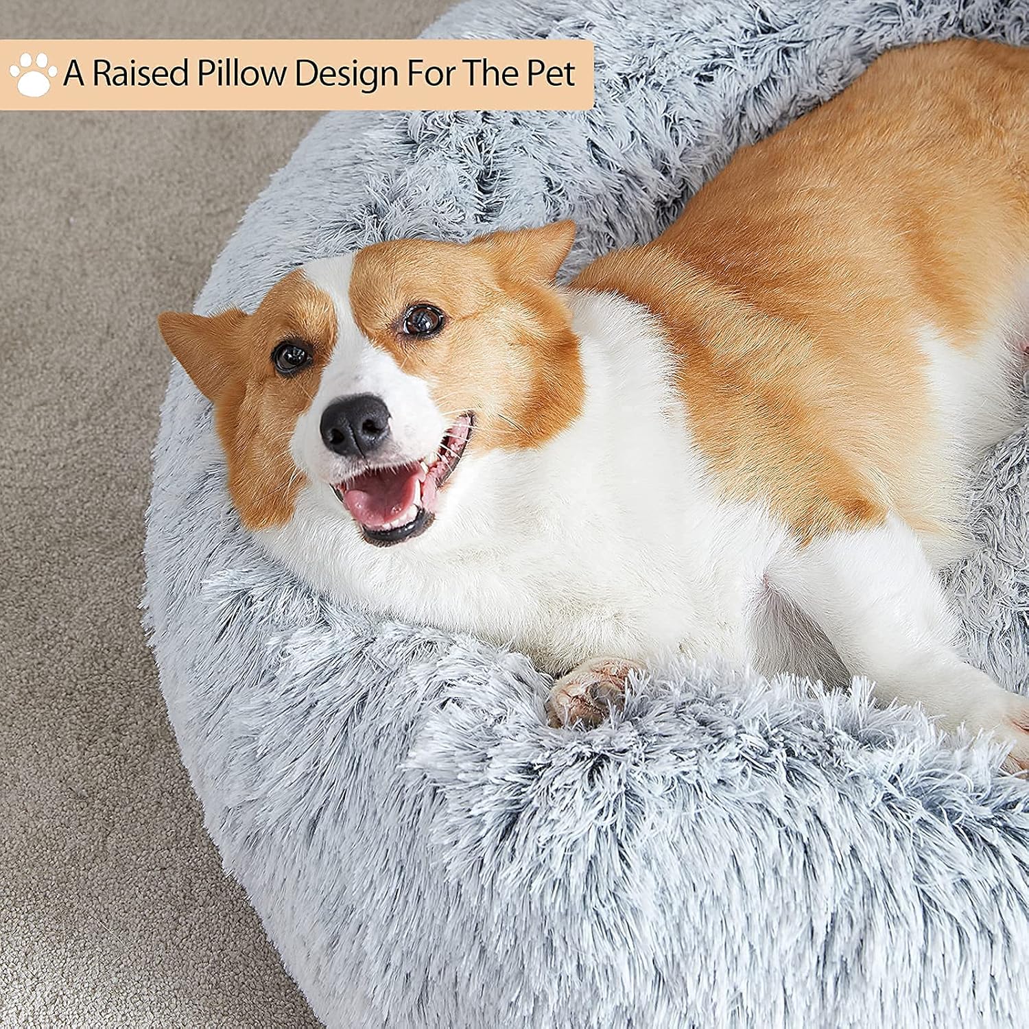 WNPETHOME - Cama calmante para perros y gatos, anti-ansiedad, de piel...