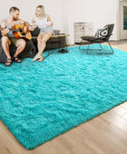 ISEAU Alfombra de área mullida, lanuda y cómoda para interiores, dormitorio de...