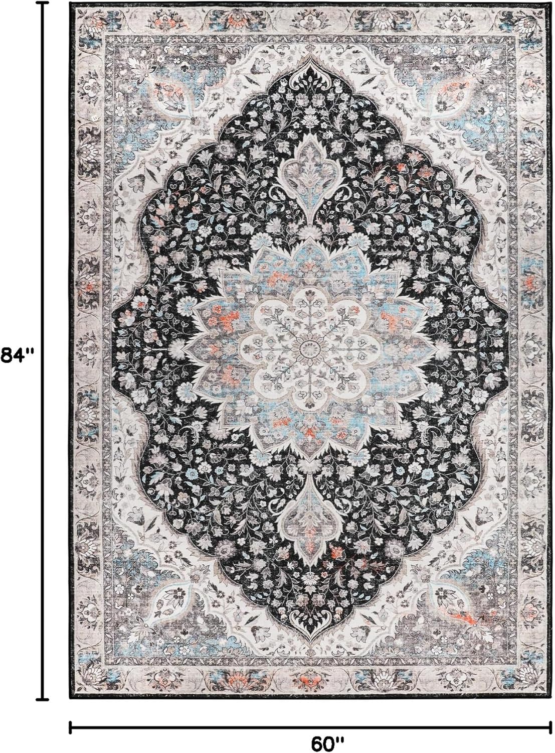Alfombra para sala de estar, lavable y resistente a manchas, con base...