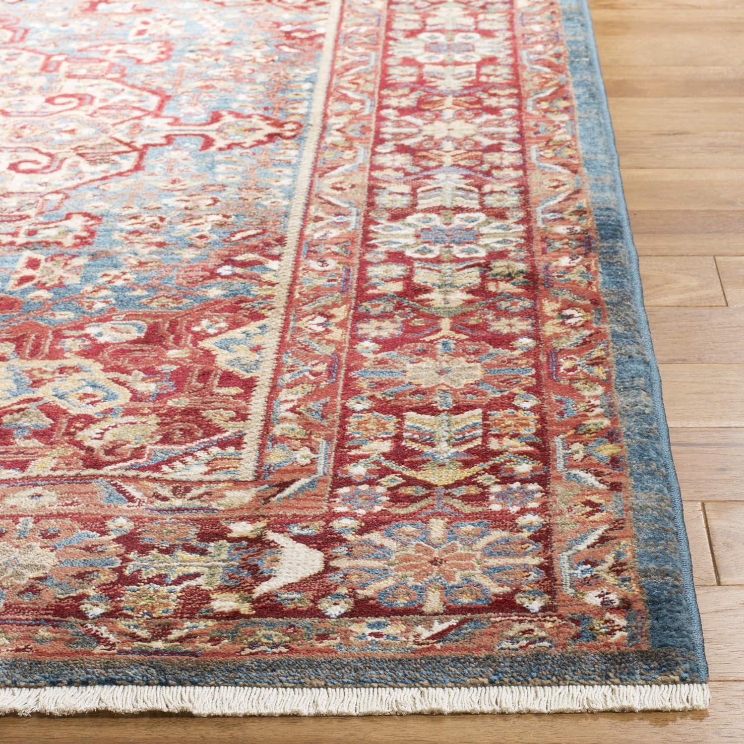 SAFAVIEH Kashan Collection - Alfombra de área de 9 x 12 pies 6 pulgadas, azul y...