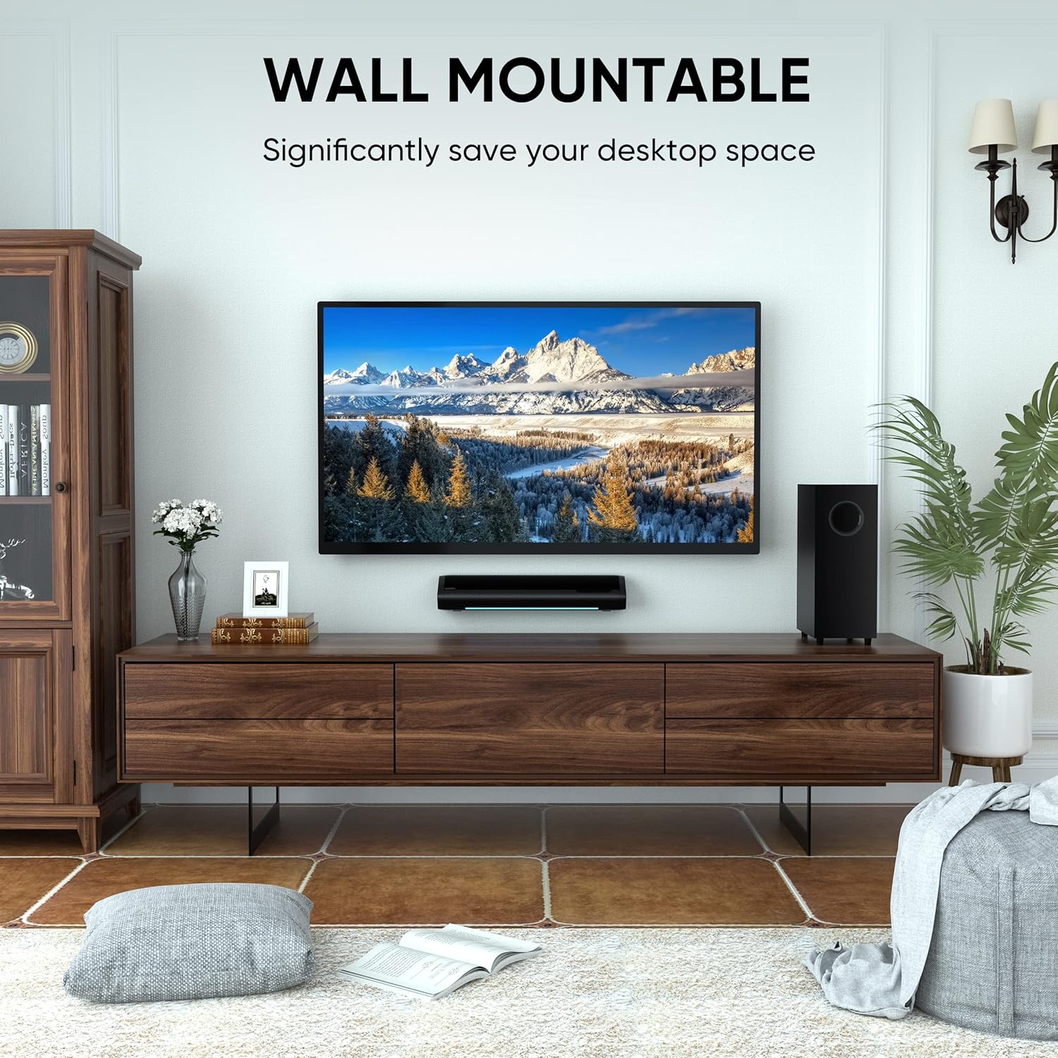 Saiyin Barras de sonido para TV con subwoofer, barra de sonido pequeña de bajo...