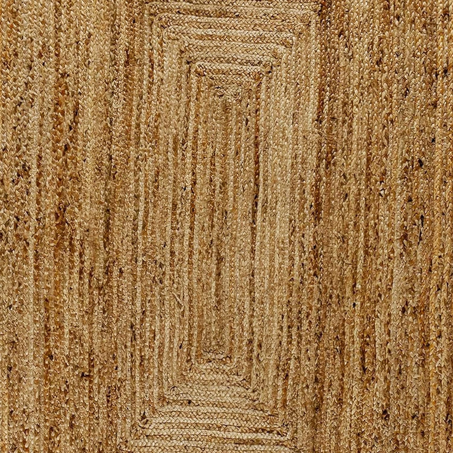 Prima Alfombra de fibra natural de yute de 8 x 10 pies, alfombra trenzada de