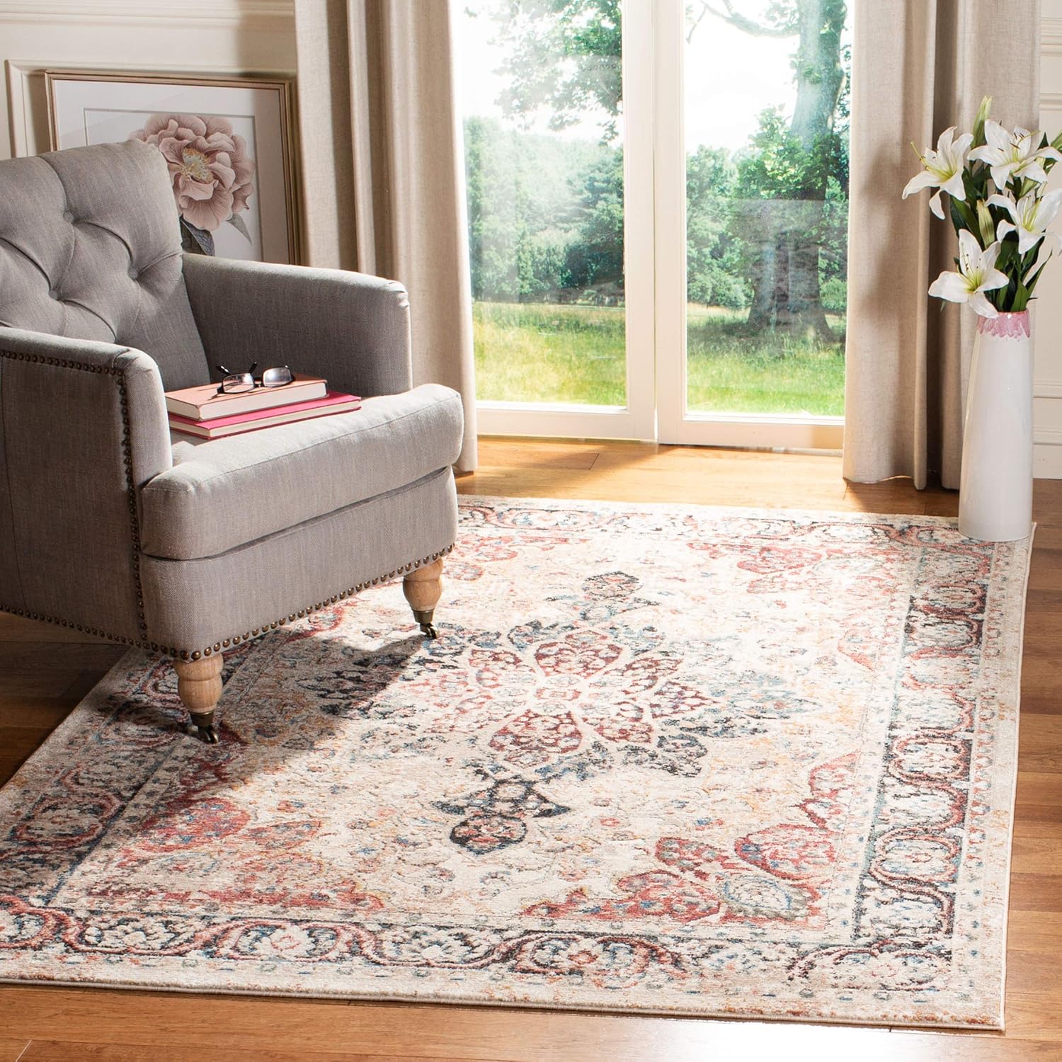 SAFAVIEH Carlyle Collection CYL215B - Alfombra vintage oriental, envejecida, no...