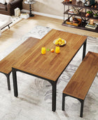 Tribeigns Juego de mesa de comedor para 6 personas, mesa de cocina rectangular