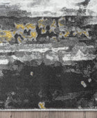 Abani Alfombra abstracta envejecida, contemporánea, moderna, dorada y gris,...