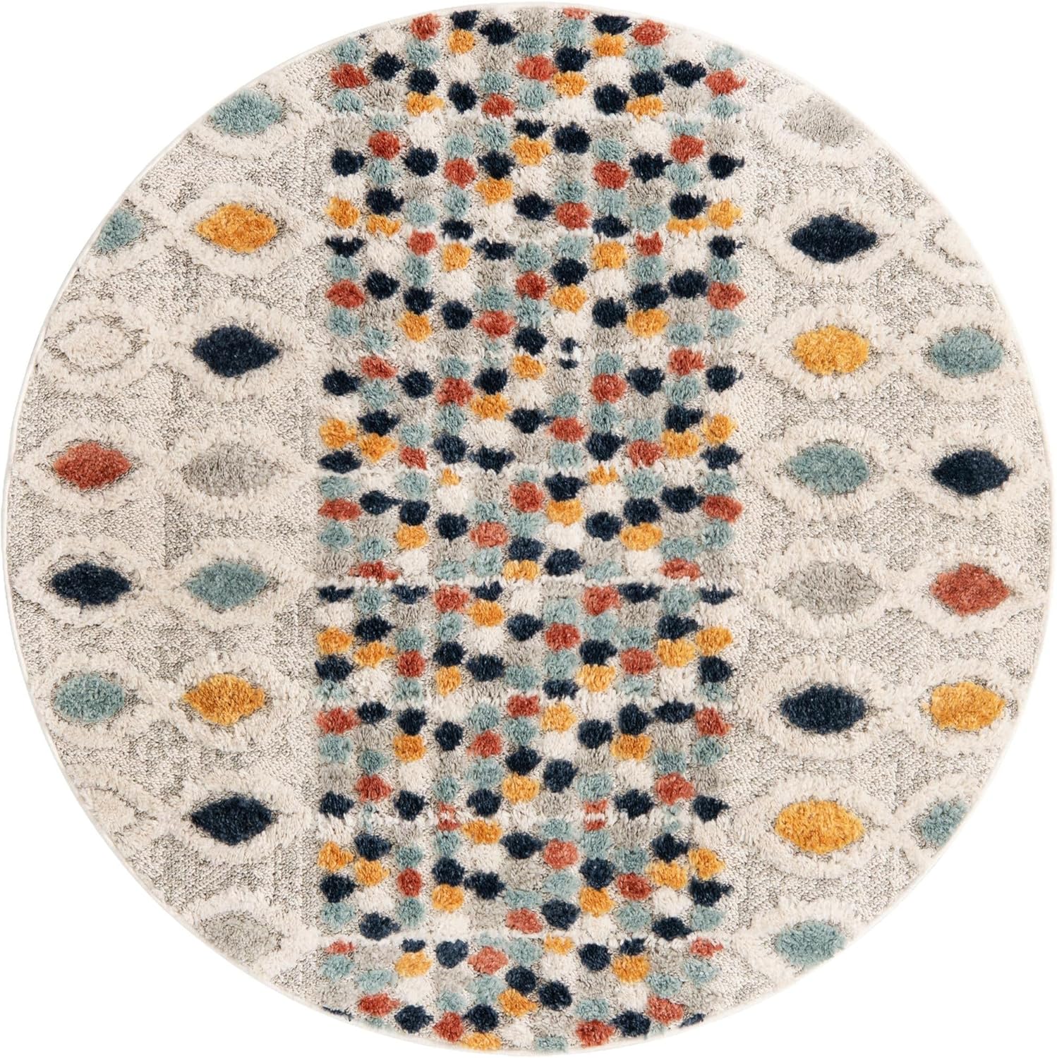 Cherokee Collection Alfombra de área Asheville (redonda de 4 pies x 4 pies 0