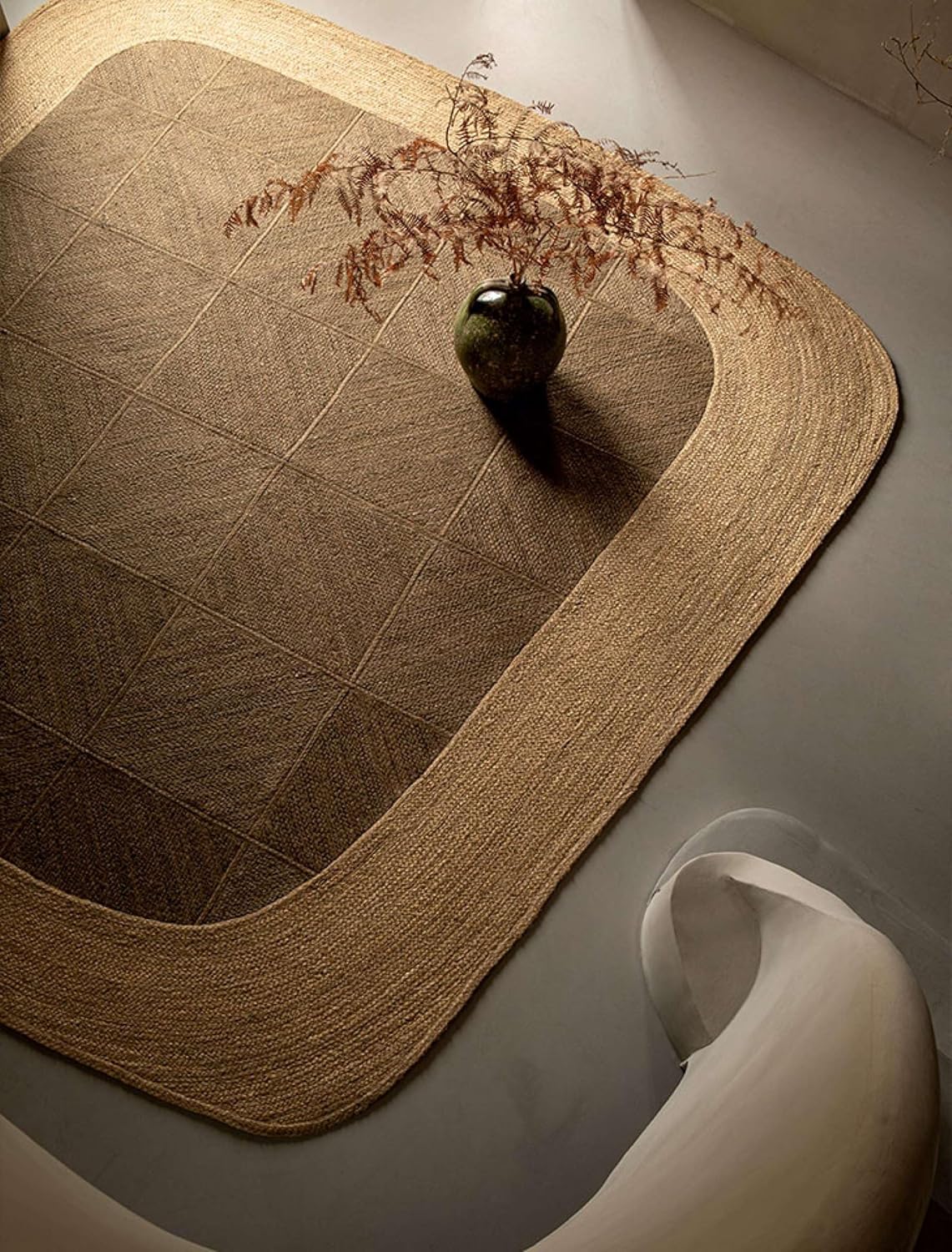 Collection - Alfombra de pasillo de 3 x 10 pies, alfombra de yute natural...