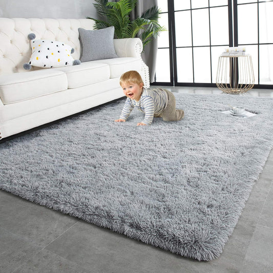 TWINNIS - Alfombras muy suaves de pelo largo para interiores de 6 x 9 pies....