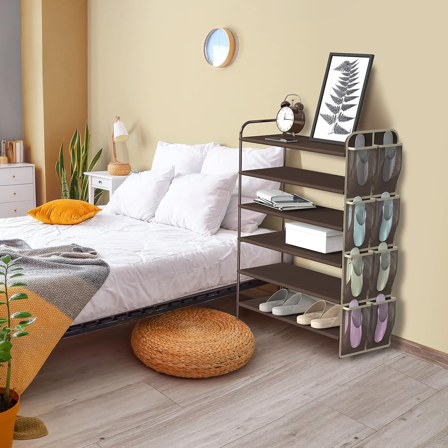 Simple Houseware Organizador de almacenamiento para zapatos de 6 niveles con...