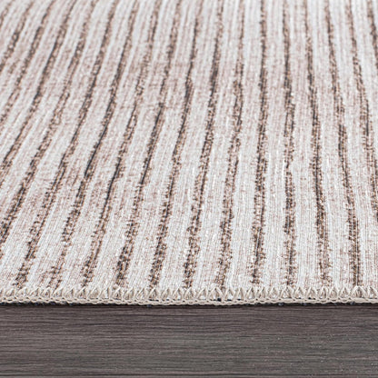 Rugshop Alfombra de pasillo contemporánea a rayas envejecidas resistente a las
