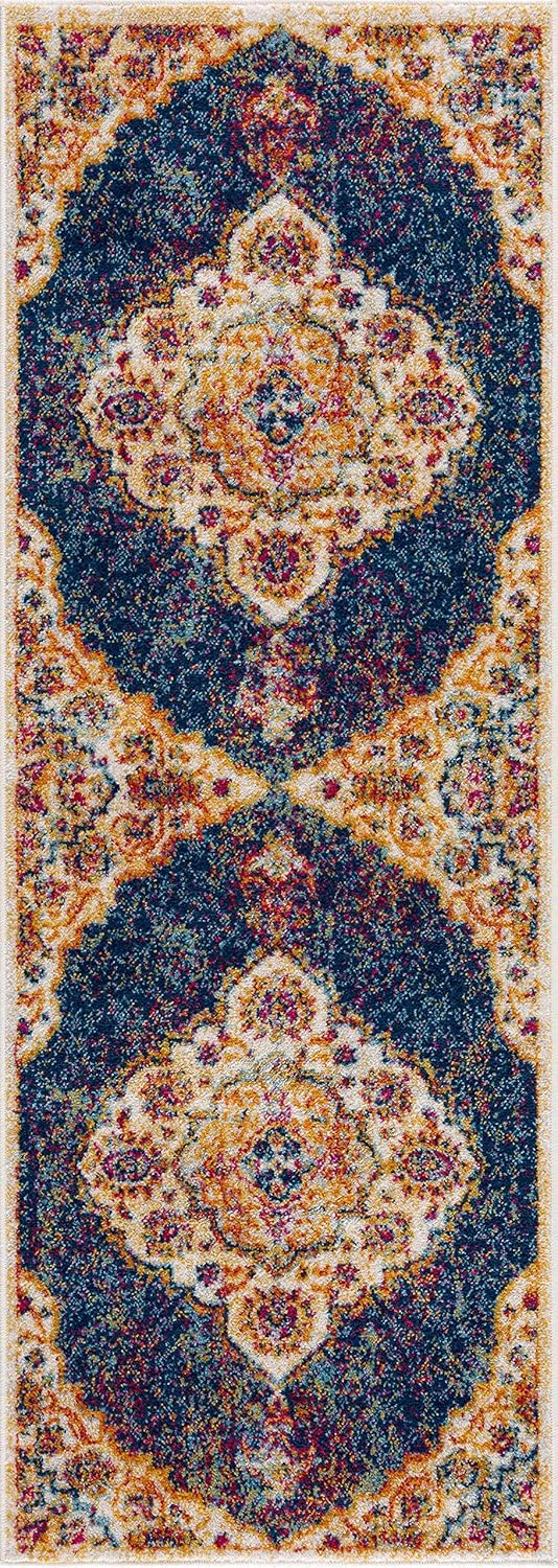 Hauteloom Colección Istanbul - Alfombra de medallón para sala de estar y...