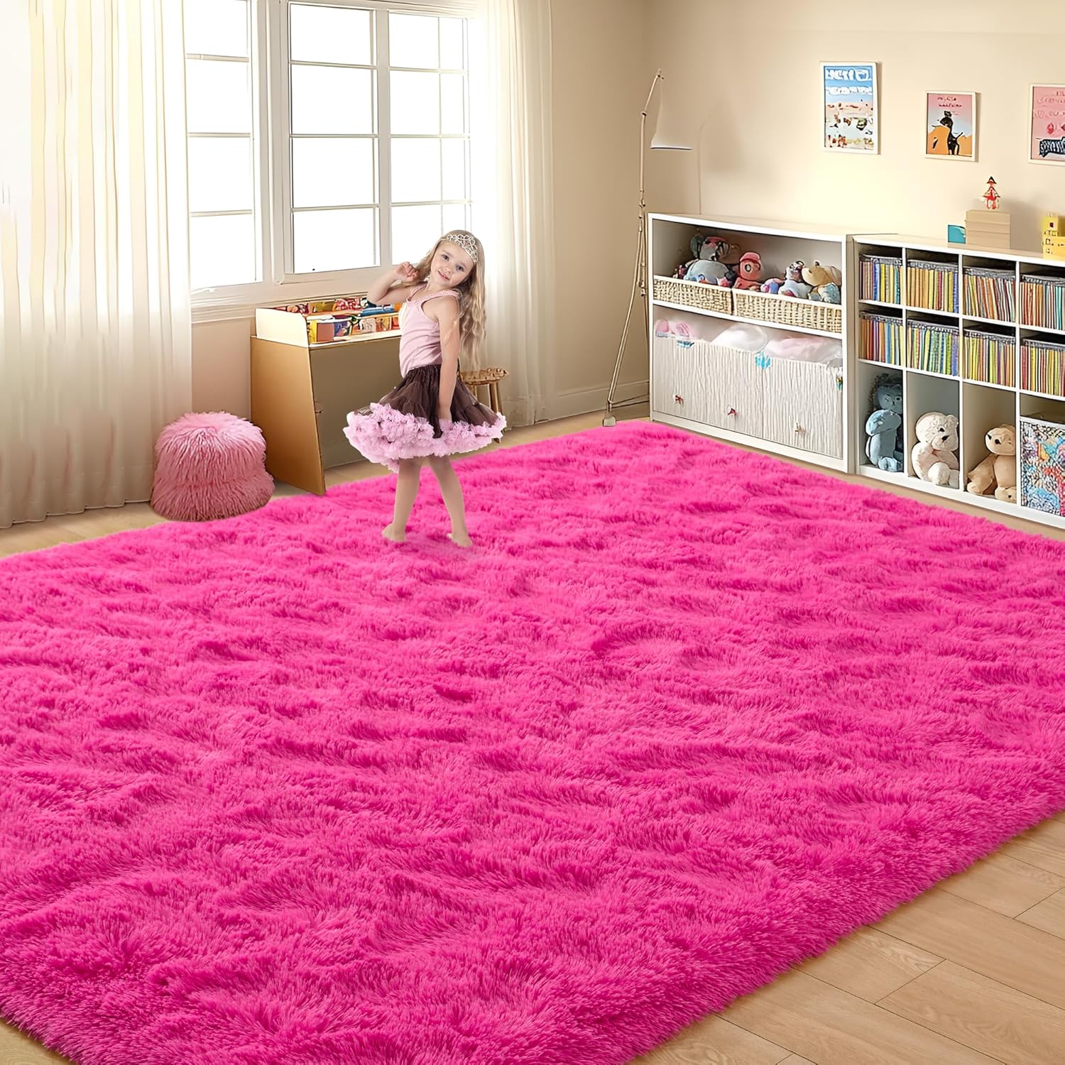Tepook Alfombra súper suave y esponjosa para dormitorio, moderna alfombra...