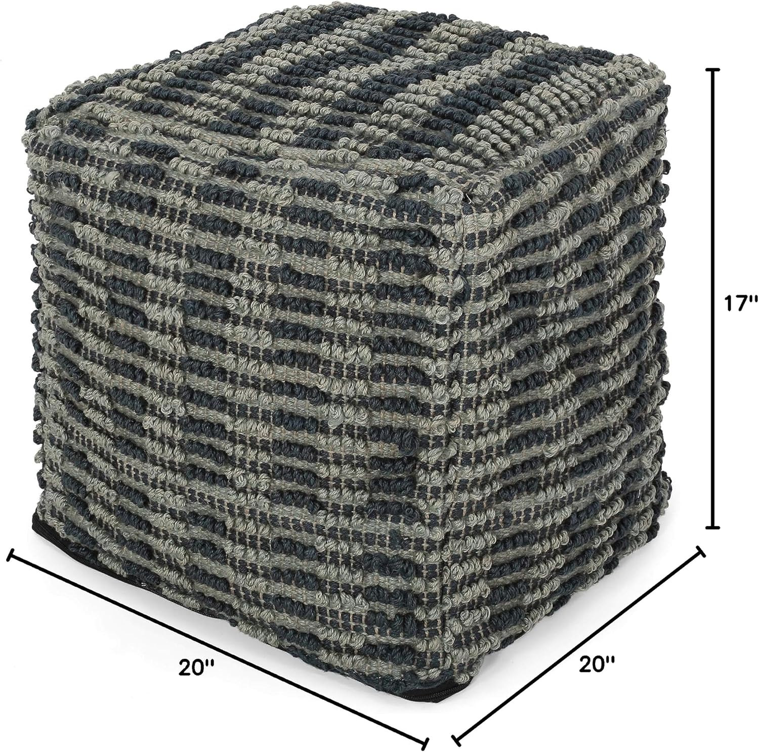 Christopher Knight Home Carolina Boho - Puf cubo de tela, azul y verde azulado,...