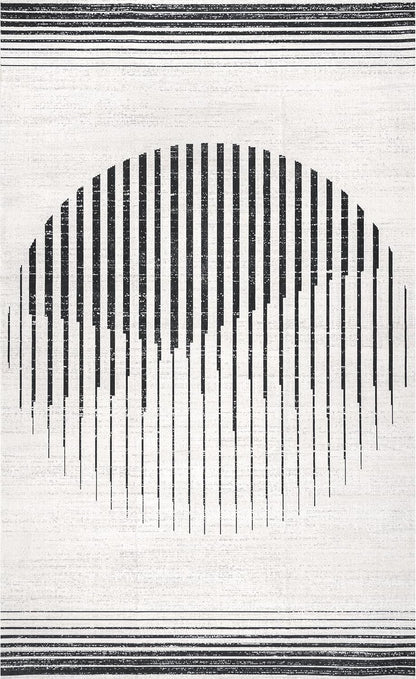 Francesca Alfombra ultradelgada de luna contemporánea, lavable a máquina, 6 x 9