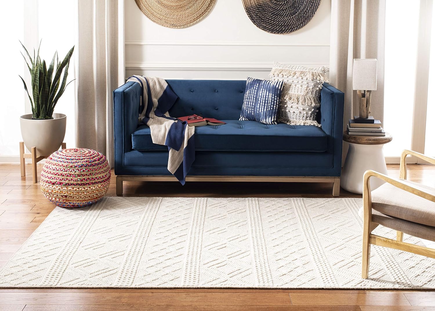 SAFAVIEH Vermont Collection VRM211A - Alfombra cuadrada de 7 pies hecha a mano...