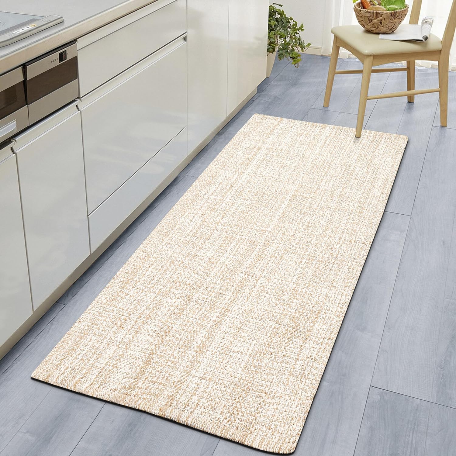 Alfombra de pasillo de 2 x 5 pies  Alfombra rústica de algodón lavable para...