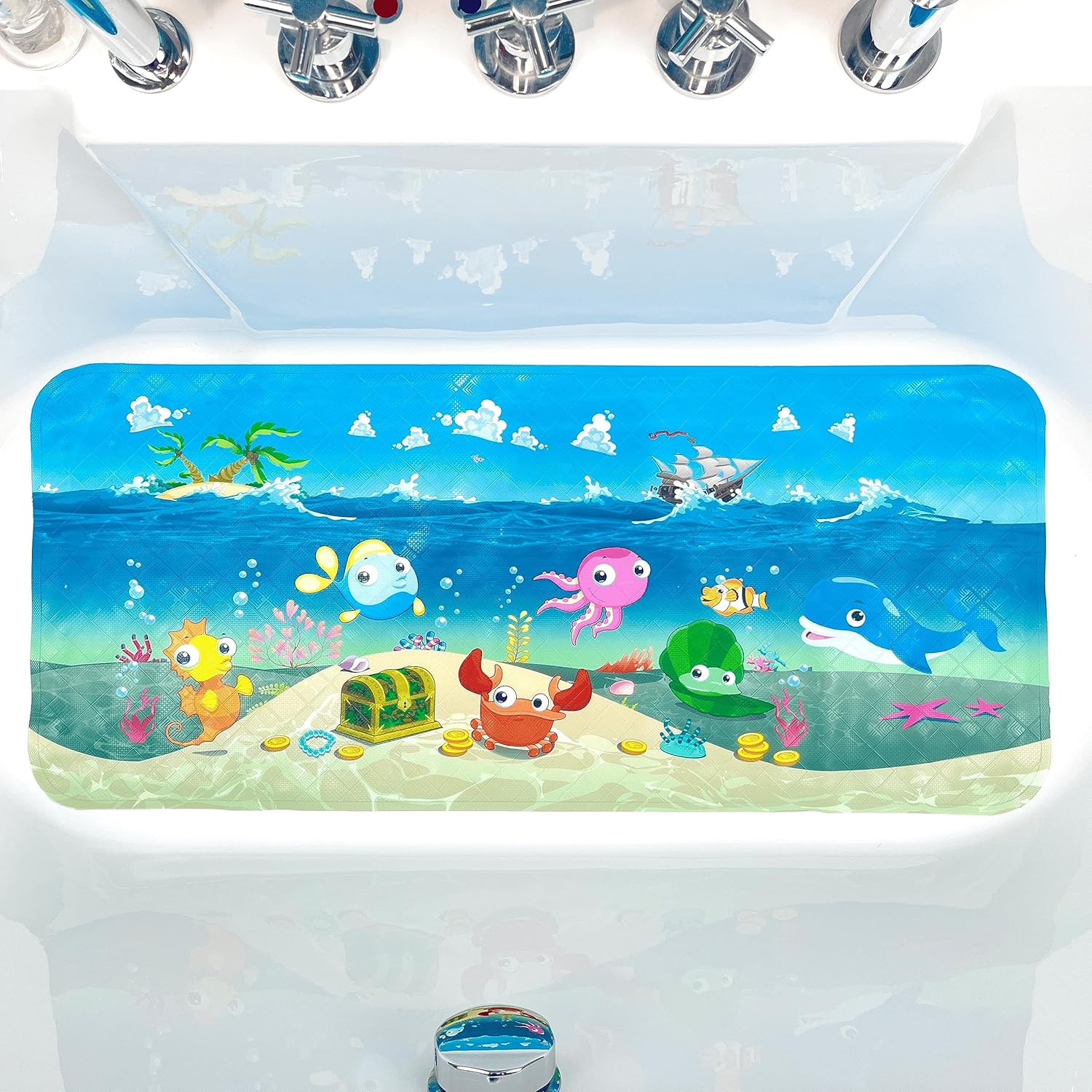 BOPPIE Tapete de baño antideslizante para bañera para niños, tapete de baño...