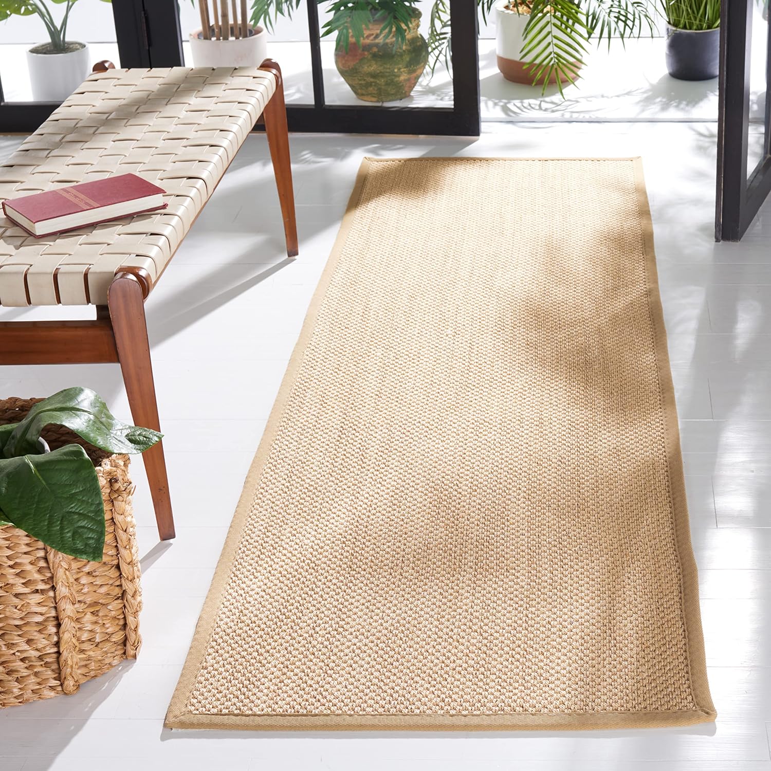 Safavieh Natural Fiber Collection NF141A tapete de sisal color maíz y negro con...