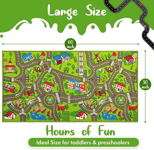 Alfombra de juegos 3D City Life para niños, tapete de actividades extra grande...