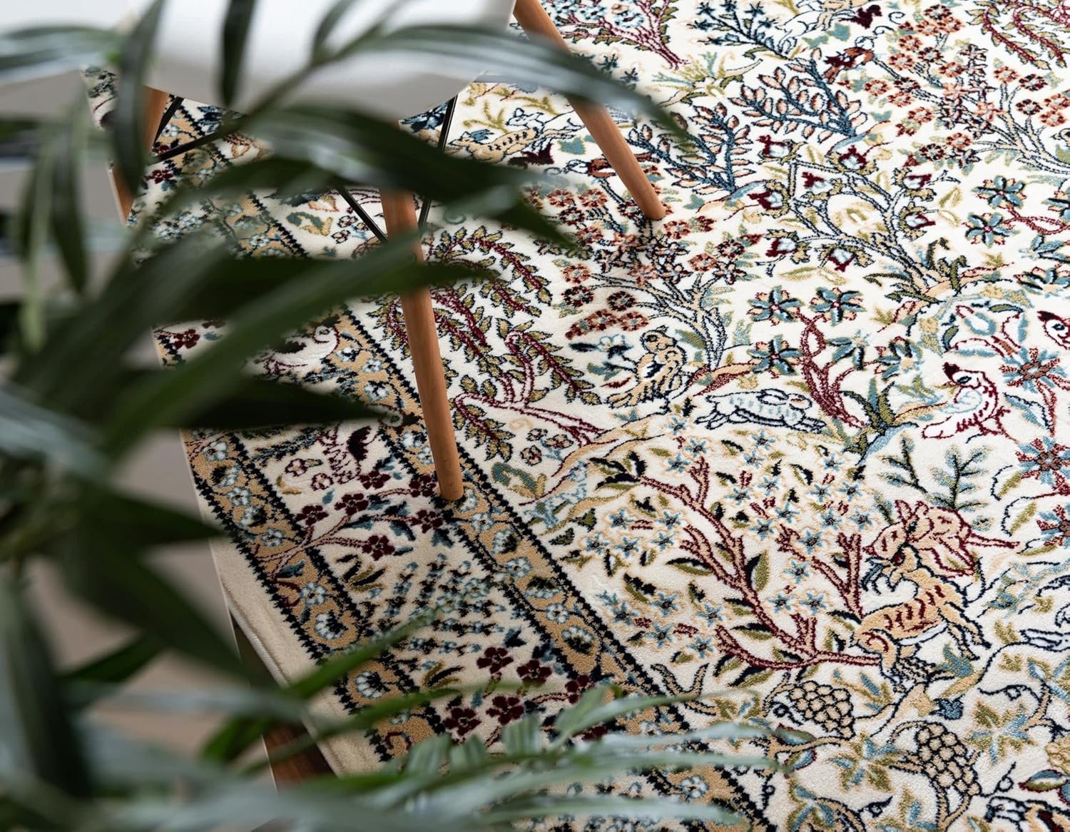 Rugs.com Rabia Collection - Alfombra baja marfil de 5 x 8 pies, perfecta para...