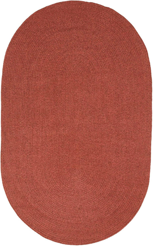 Alfombra ovalada de yute para interiores, ladrillo, 5 pies x 8 pies