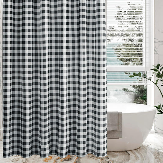 Biscaynebay - Cortinas de tela texturizada a cuadros para baño
