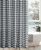 Biscaynebay - Cortinas de tela texturizada a cuadros para baño