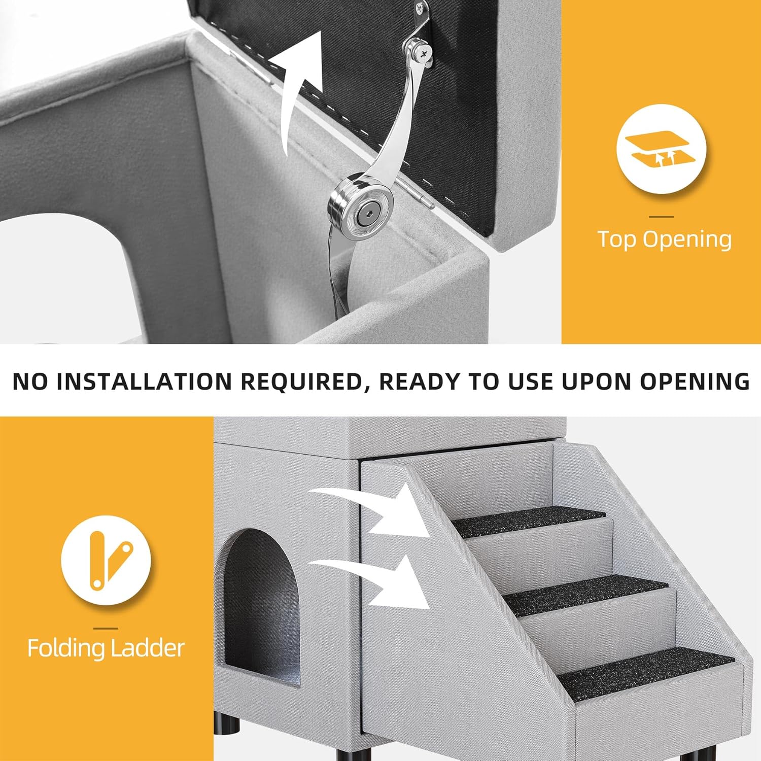 DWVO Escaleras plegables para perros pequeños, ventana de gato con escaleras,...
