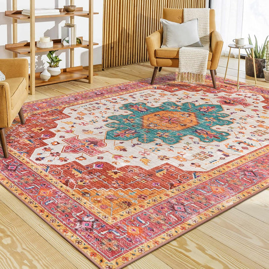 Moynesa Alfombra ultra fina de color rosa, alfombra grande de 9 x 12 pies para...