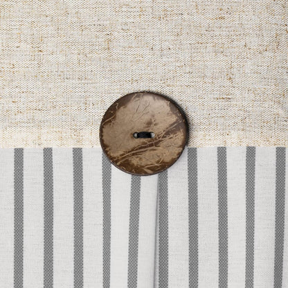 Awellife Cortina de ducha para baño, tela tejida de algodón y lino a rayas