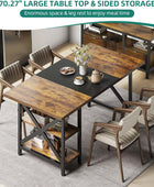 DWVO Mesa de comedor para 4-6 personas, mesa de cocina rectangular de madera de