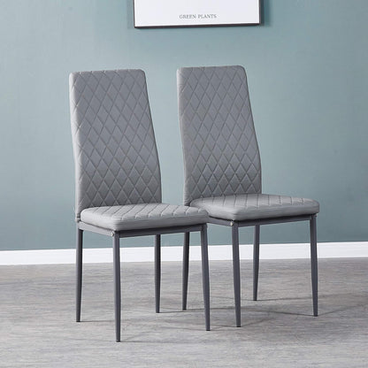 Juego de 4 sillas de comedor modernas con patas de metal y cojín tapizado de