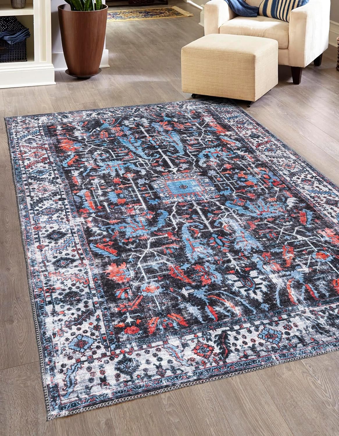 Unique Loom Mangata Collection - Alfombra de área Mahtaab (rectangular 5 pies...