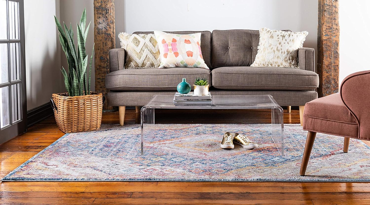 Unique Loom Brighton Collection - Alfombra vibrante con estampado tradicional,...