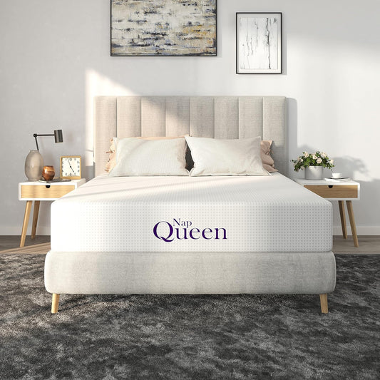 Colchón tamaño Queen de 8 pulgadas, colchón de espuma viscoelástica de carbón