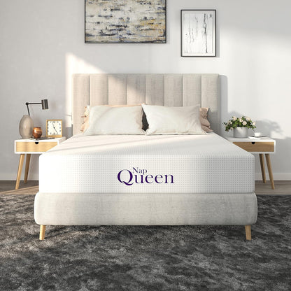 NapQueen - Colchón Queen de espuma viscoelástica color carbón de 6 pulgadas,...