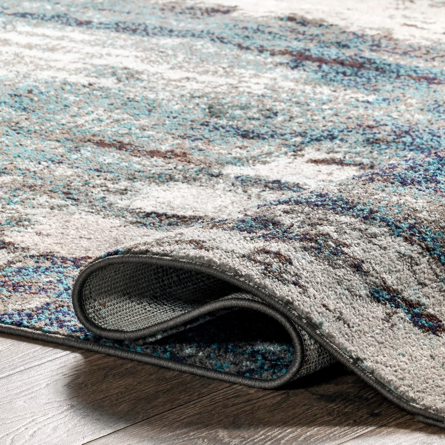nuLOOM Haydee - Alfombra decorativa abstracta glacial, 3 x 5, azul