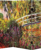 Red Lantern Pantalla plegable de lona Monet de 3 pies, corta de doble cara, 3...