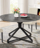 Round Dining Table for 4-6 People, 47-Inch Circle Kitchen Table Dining Room