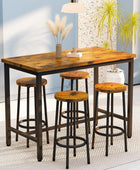 AWQM Juego de mesa de bar, mesa de pub de cocina con 4 taburetes, juego de mesa