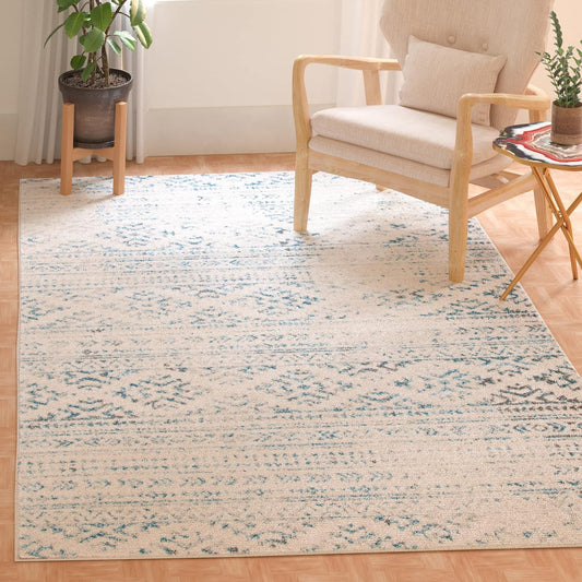 Tapete de estilo marroquí bohemio con diseño tribal de la colección Tulum para